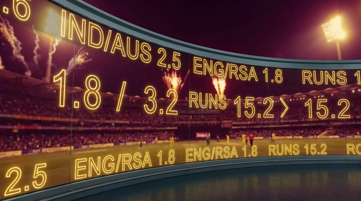 Radheexch mobile home screen showing live cricket odds and a UPI deposit button